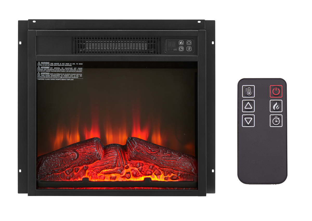 Electric Fireplace Insert, Wall Recessed Electric Fireplace, Legahome Fireplace Heater with Log Set Realistic Flame, Remote Control, Adjustable Flame and Temperature, Overheat Protection, 1400W