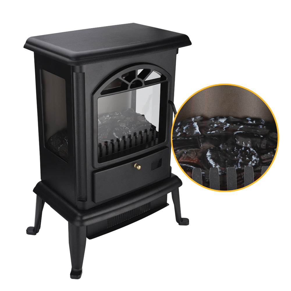 Electric Fireplace Heater Stove, Legahome 22'' Freestanding Infrared Fireplace Heater with Remote Control, 3D Realistic Flame, Adjustable Color and Brightness, Temp Control and Timer
