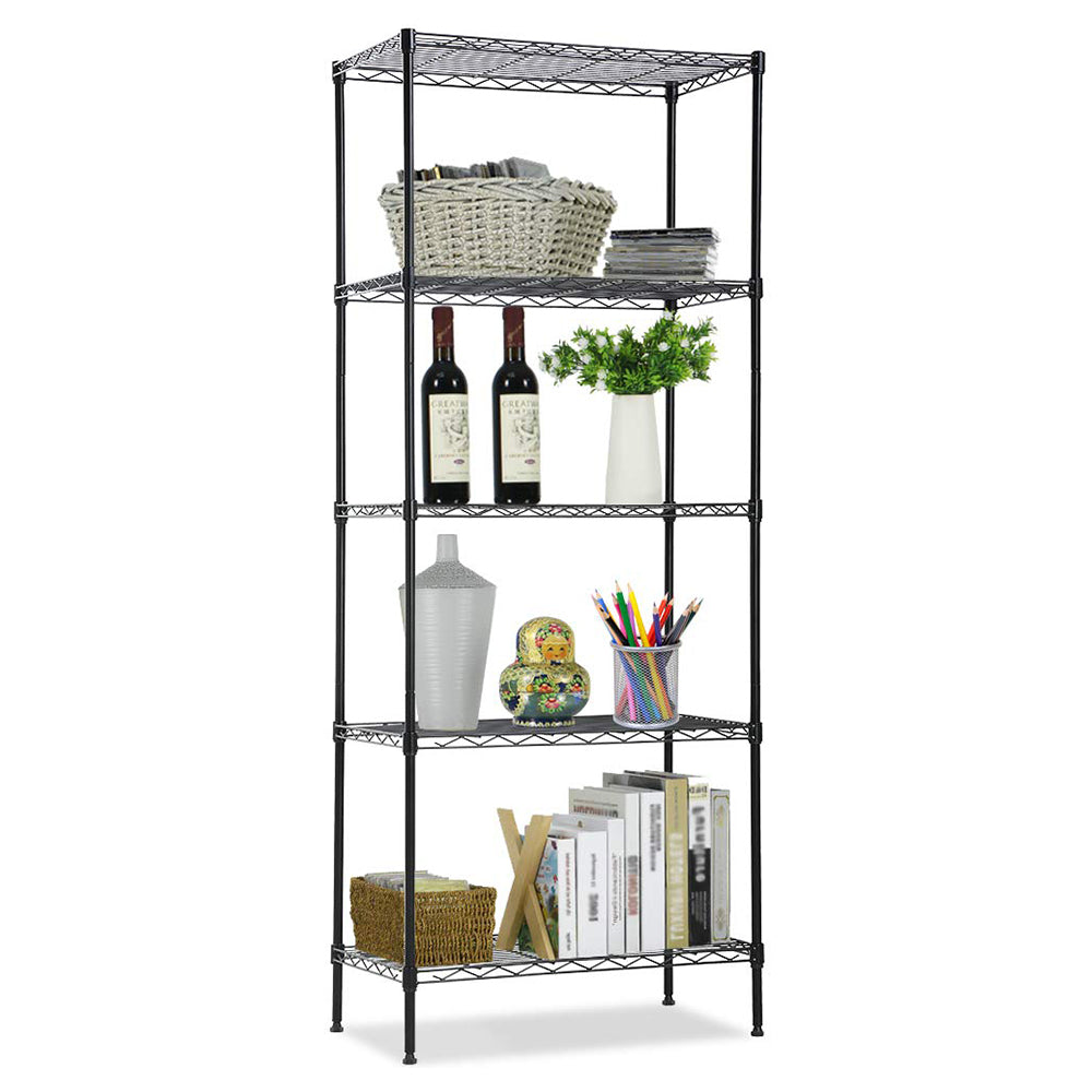 Paproos 5 Shelf Metal Storage Rack, Wire Shelving Units and Storage, Adjustable Kitchen Storage Rack Organizer, Backers Rack for Kitchen Garage Closet Pantry Laundry Bathroom, 21.25"x11.4"x59.1"