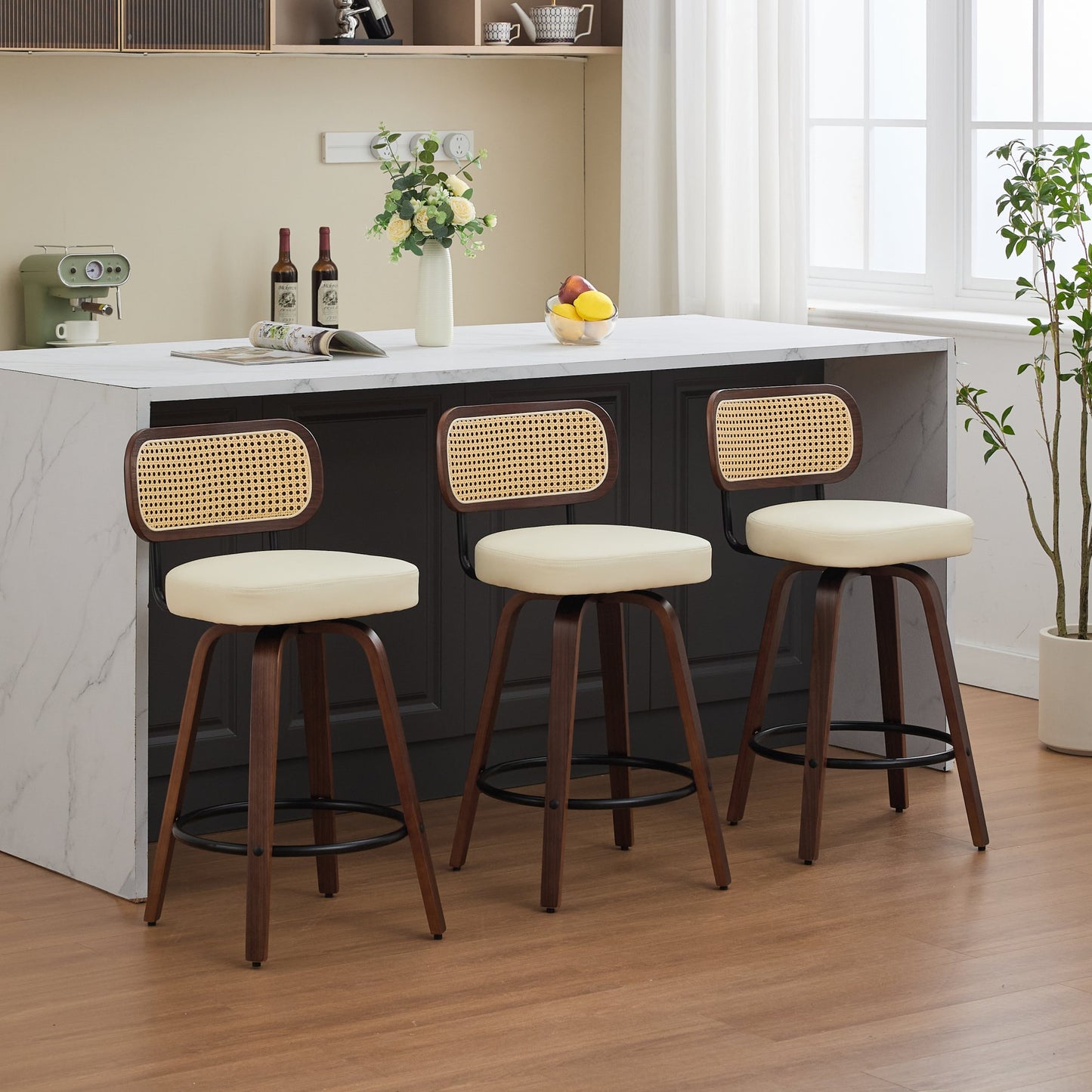 LEGAHOME Bar Stools set of 3