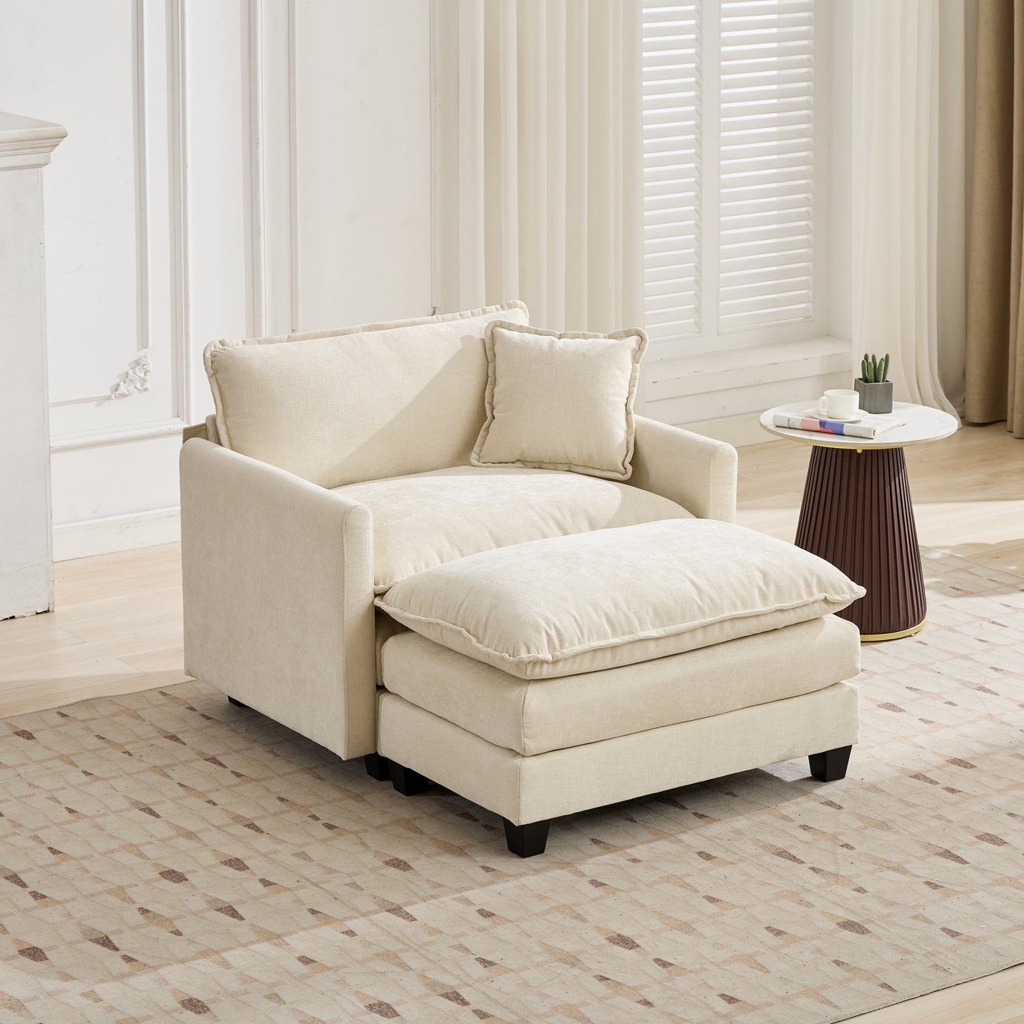 LEGAHOME Accent Chair with Ottoman