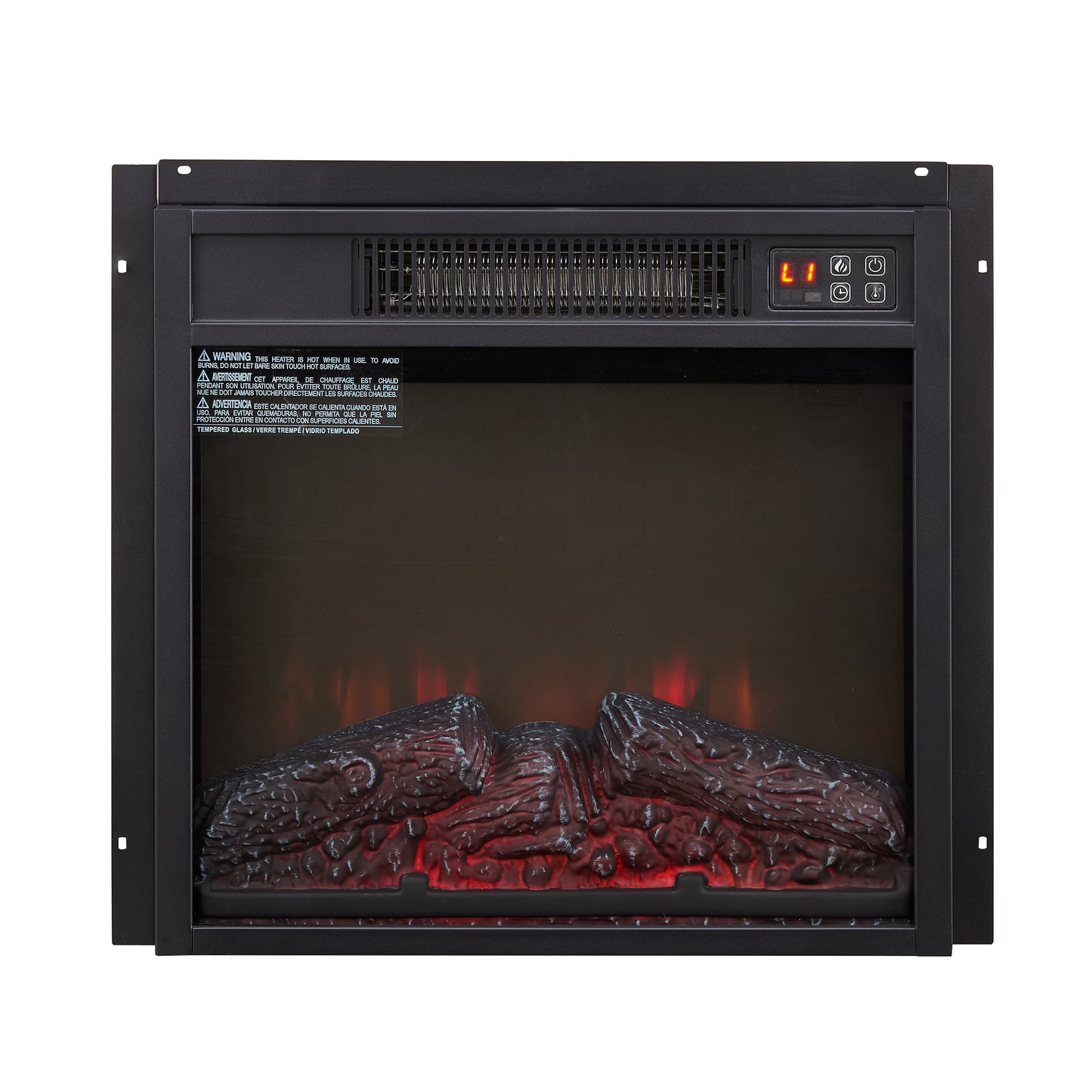 Electric Fireplace Insert, Wall Recessed Electric Fireplace, Legahome Fireplace Heater with Log Set Realistic Flame, Remote Control, Adjustable Flame and Temperature, Overheat Protection, 1400W