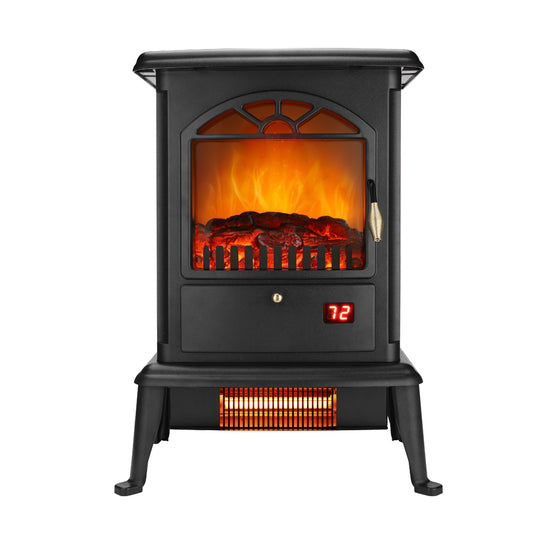 Electric Fireplace Heater Stove, Legahome 22'' Freestanding Infrared Fireplace Heater with Remote Control, 3D Realistic Flame, Adjustable Color and Brightness, Temp Control and Timer