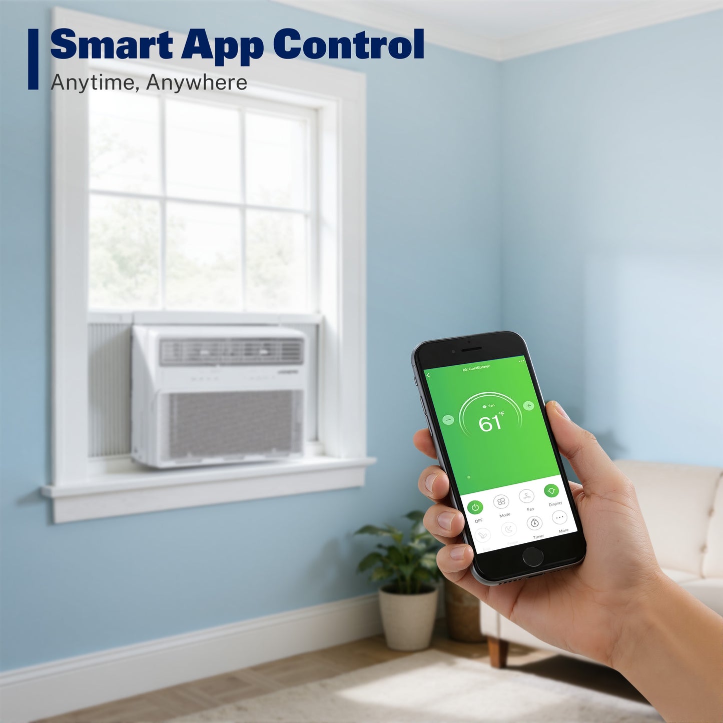 12000 BTU Window Air Conditioner with Wifi, Ultra Quiet Smart Inverter Window AC Units Cools up to 550 sq. ft, Up to 35% Energy Savings, Window Unit with Remote Control, 4 Modes(Auto, Cool, Dry, Fan)