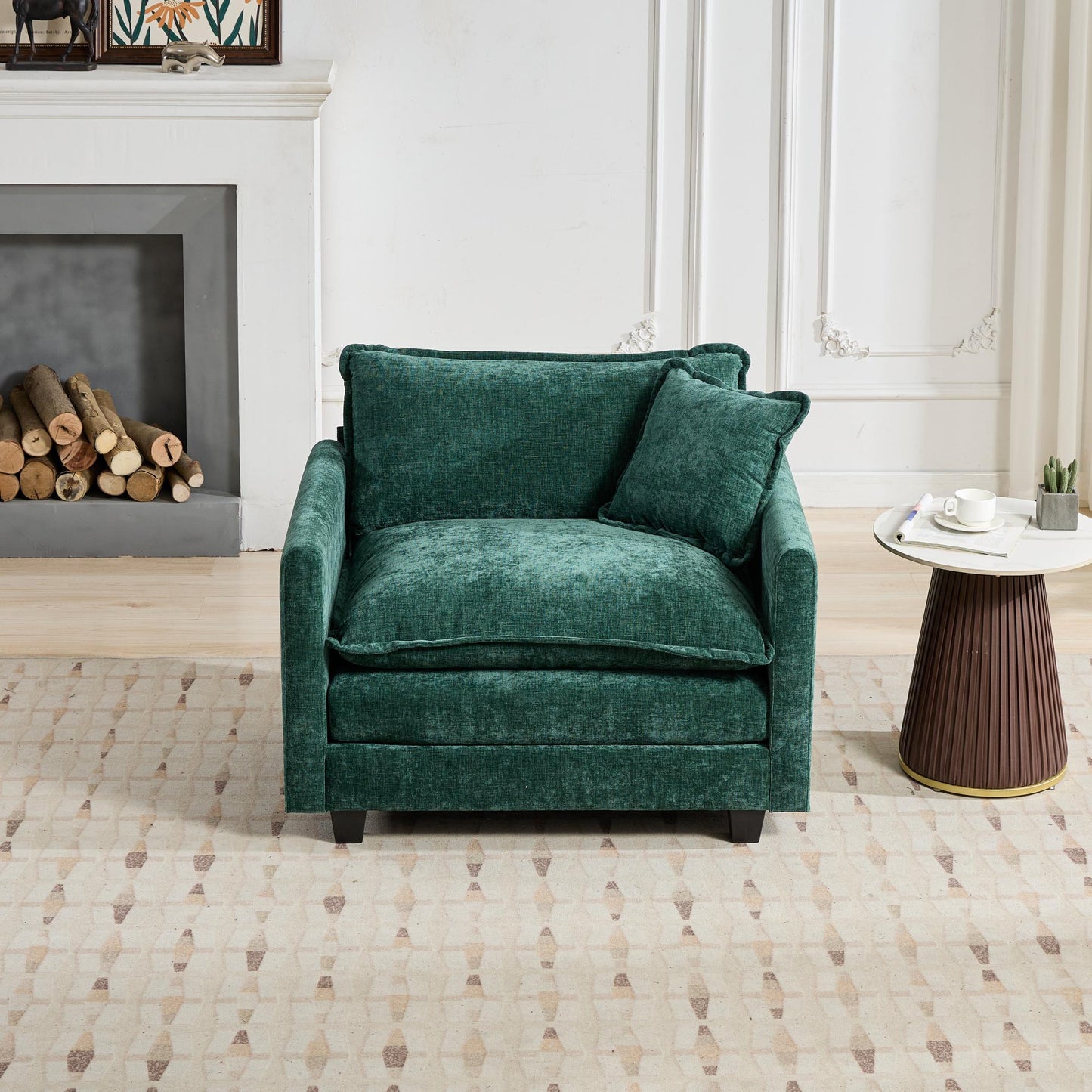 LEGAHOME Accent Chair with a Backrest Pillow