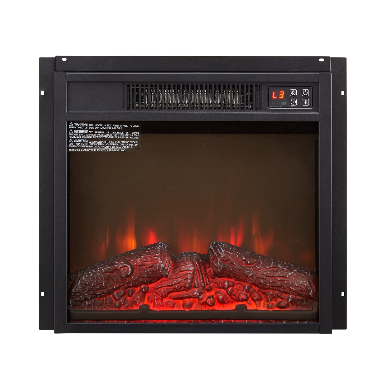 Electric Fireplace Insert, Wall Recessed Electric Fireplace, Legahome Fireplace Heater with Log Set Realistic Flame, Remote Control, Adjustable Flame and Temperature, Overheat Protection, 1400W