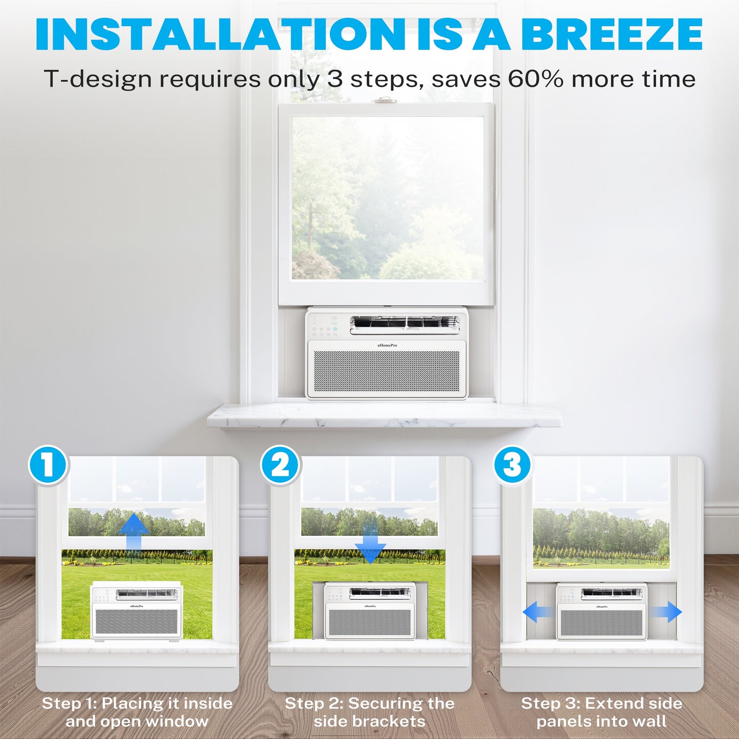 10000 BTU Window Air Conditioner with Wifi, Ultra Quiet Smart Inverter Window AC Units Cools up to 440 sq. ft, Up to 35% Energy Savings, Window Unit with Remote Control, 4 Modes(Auto, Cool, Dry, Fan)
